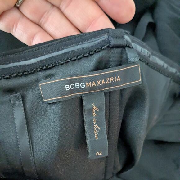 Y2K BCBG Silk Prom Dress Maxi Gown 2 Black Silk Ruffle Glam Grunge Layered Vtg - Picture 13 of 15